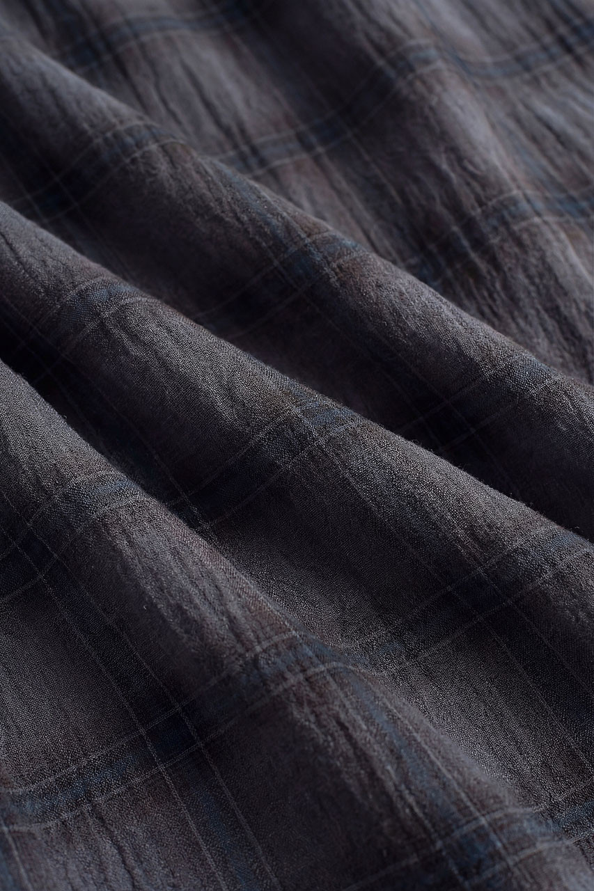 Menswear | Long-Sleeve Pigment-Dyed Check Shirt, Navy
