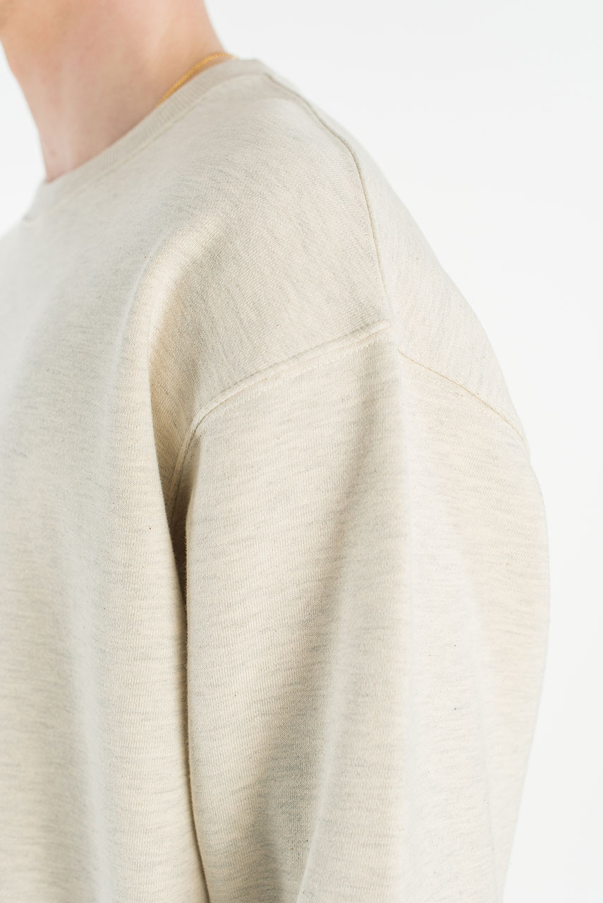 Menswear | Cropped Mid-Weight Sweatshirt, Light Beige