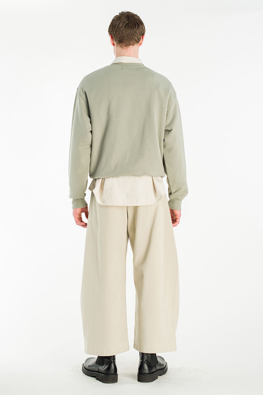 Menswear | Cropped Mid-Weight Sweatshirt, Khaki