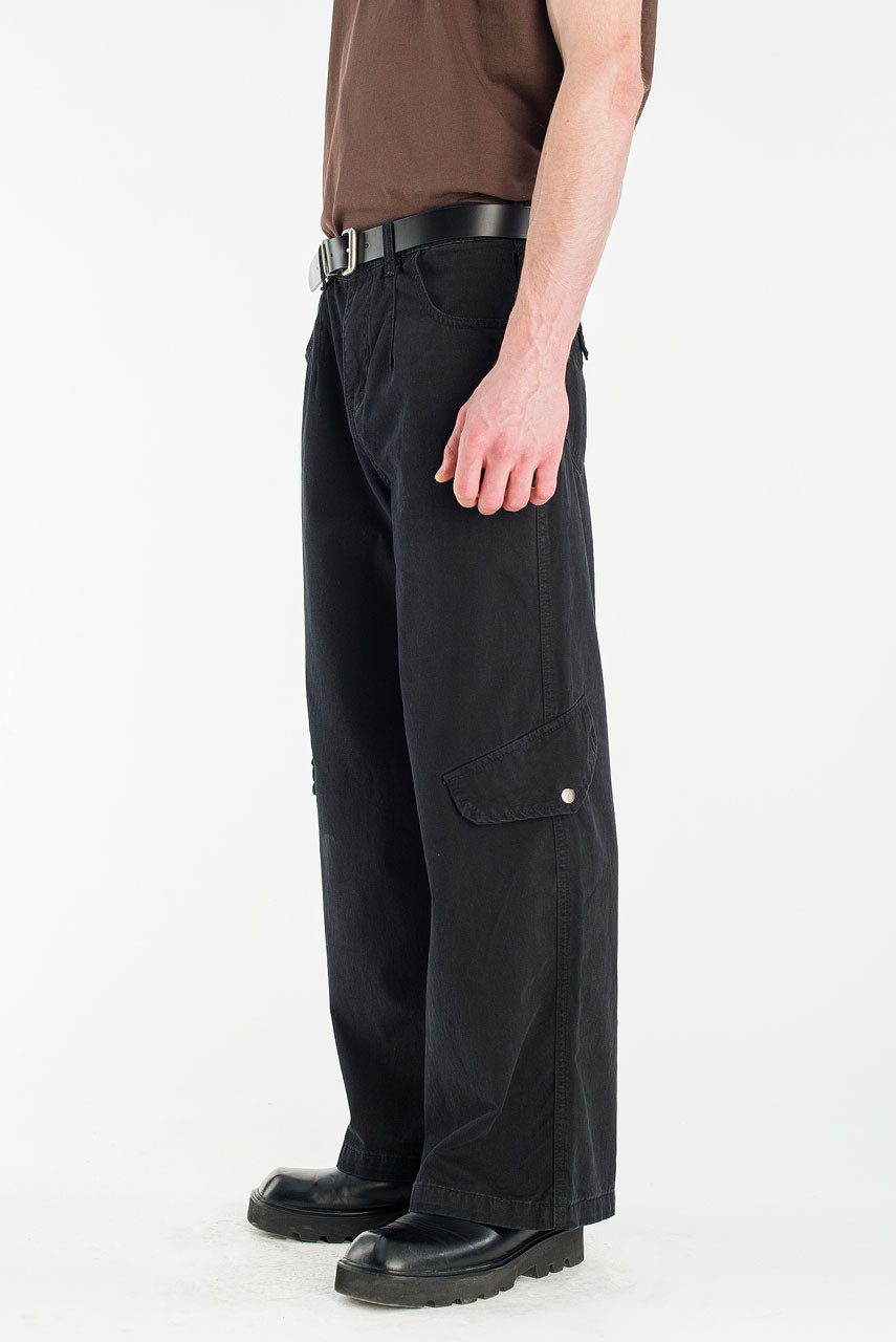 Menswear | Vintage Wash Cargo Pants, Washed Black