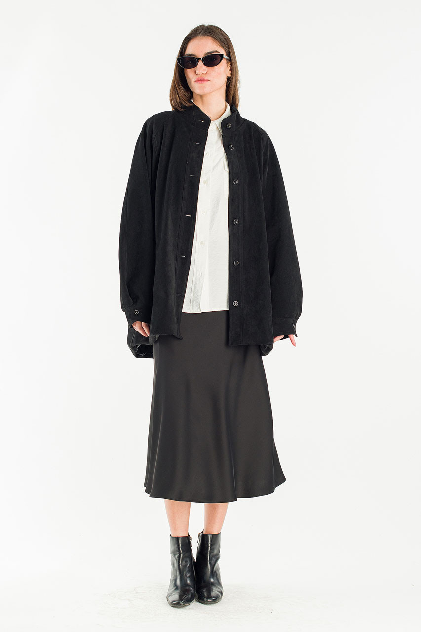 Henry Faux Suede Boxy Jacket, Black