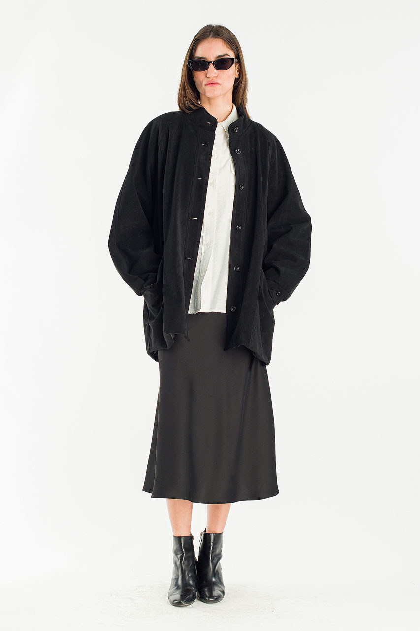 Henry Faux Suede Boxy Jacket, Black