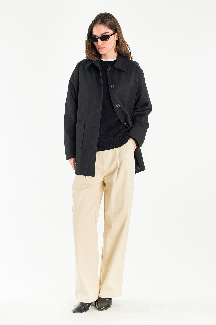 Essay Half Trench Coat, Black