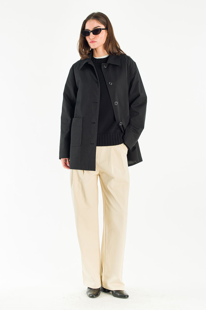 Essay Half Trench Coat, Black