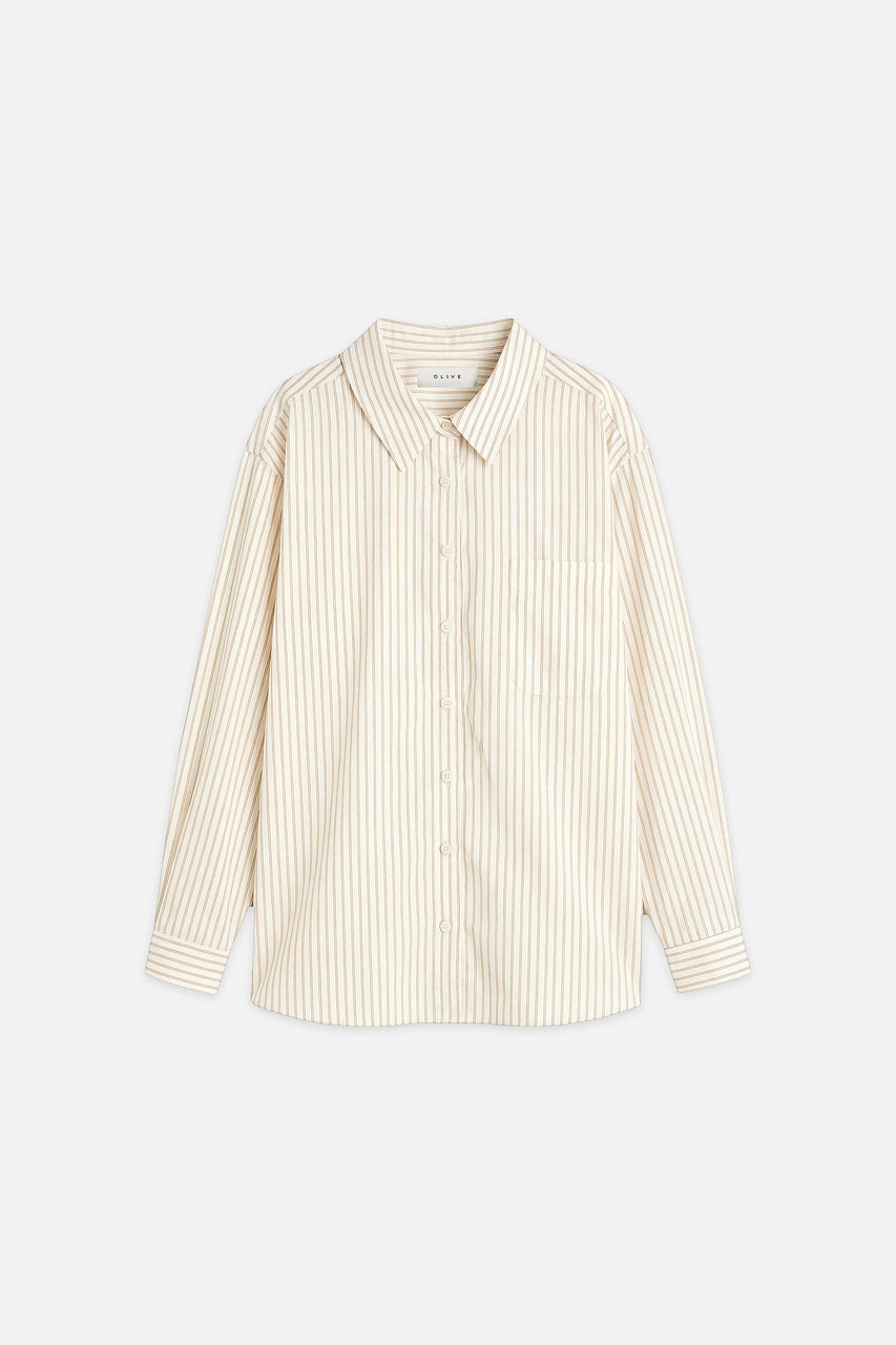 Muse Stripe Blouse, Beige, flatlay