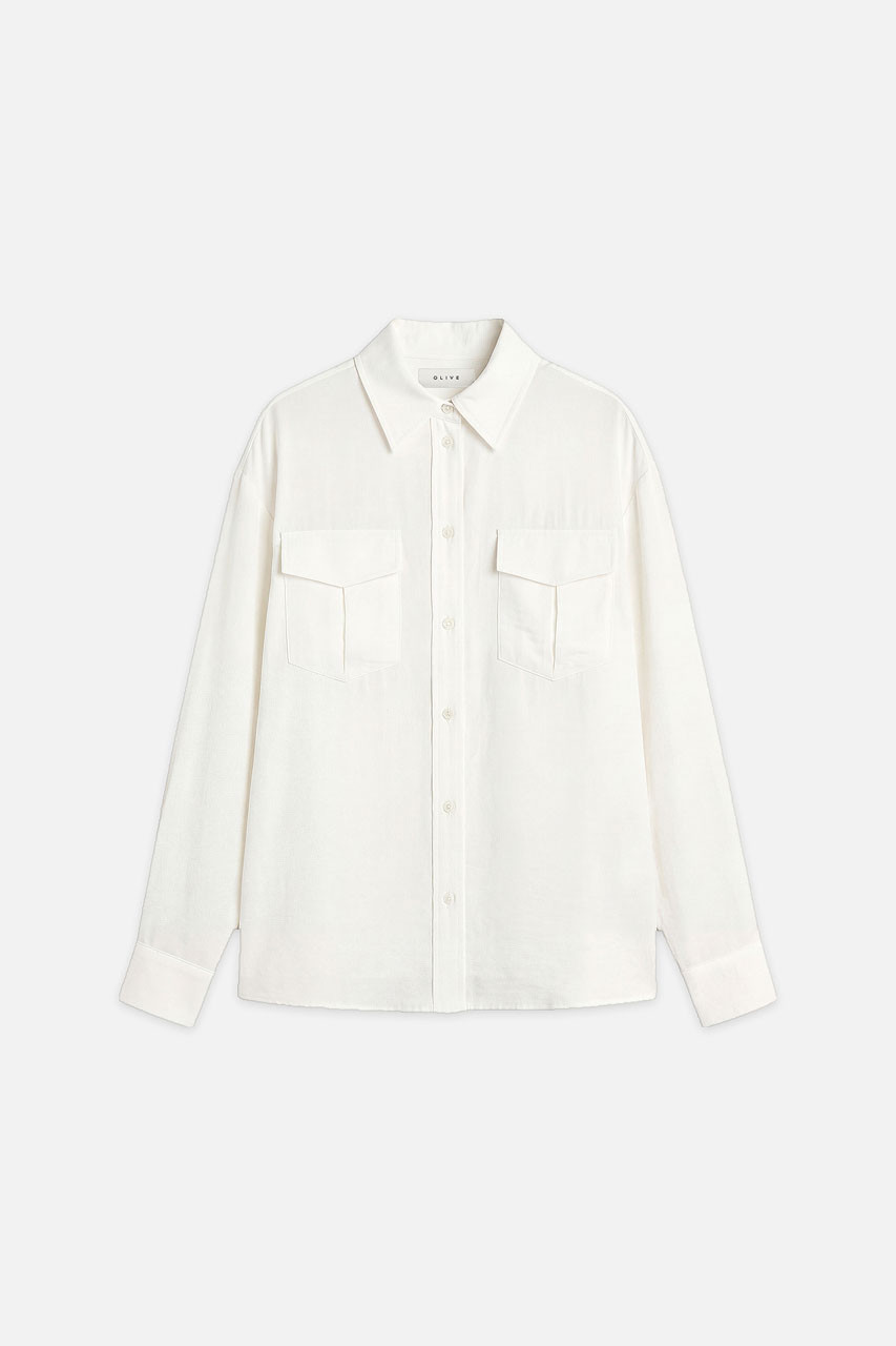 Lenn Twin Picket Blouse, Ivory