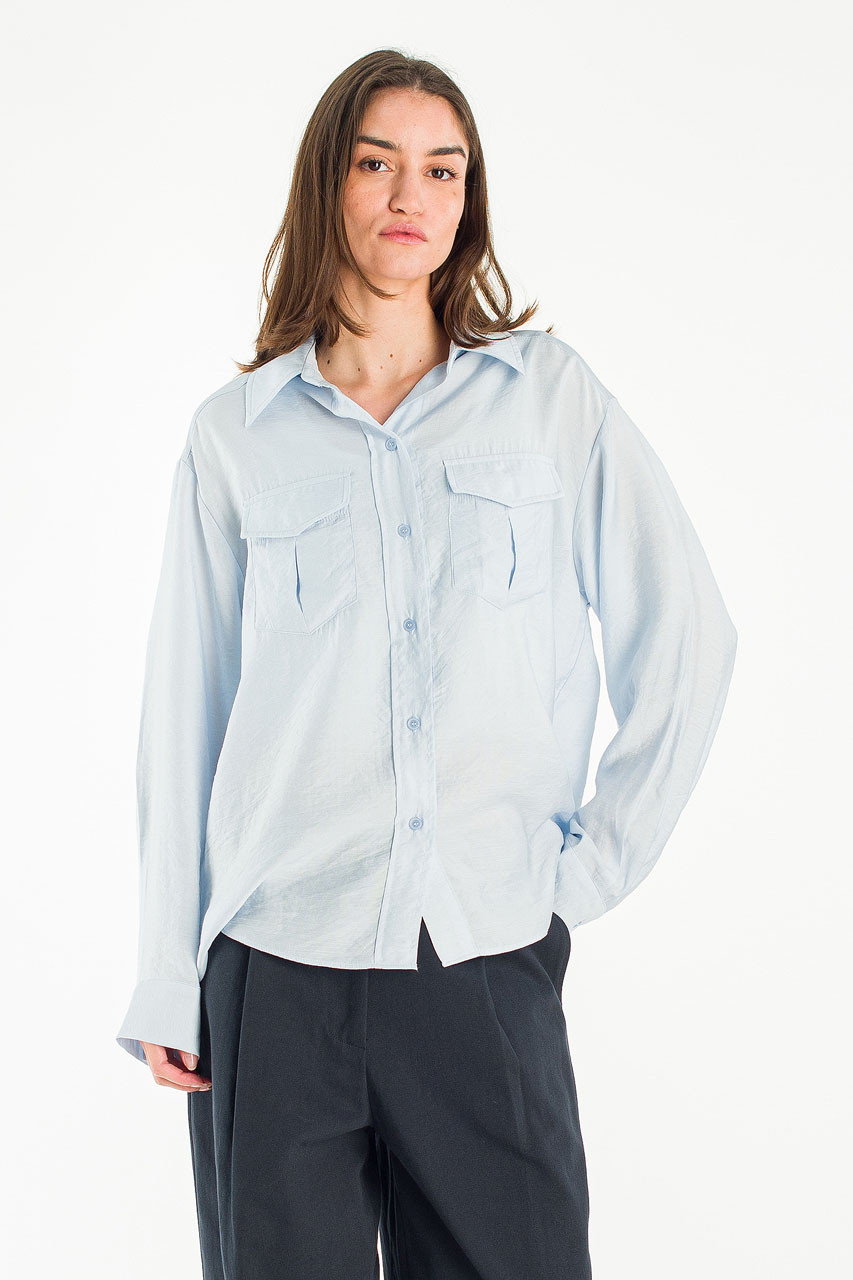 Lenn Twin Picket Blouse, Blue