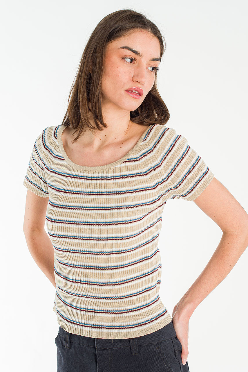 Willow Off Shoulder Tee, Beige