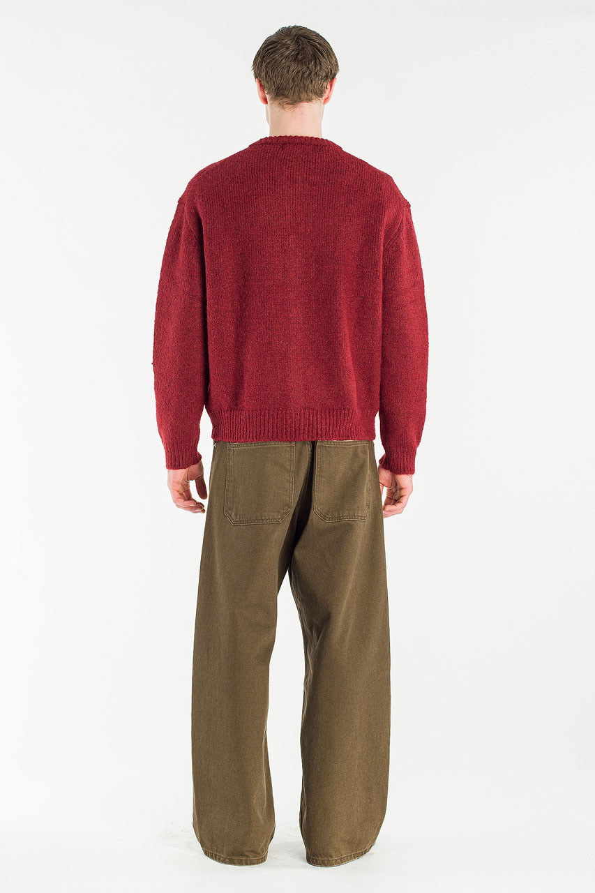 Menswear | Alpaca Knit Cardigan, Red