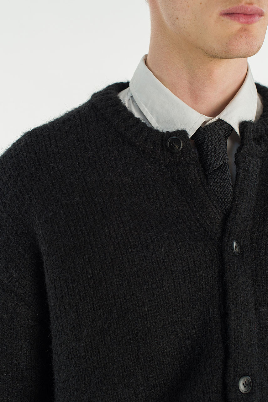 Menswear | Alpaca Knit Cardigan, Black
