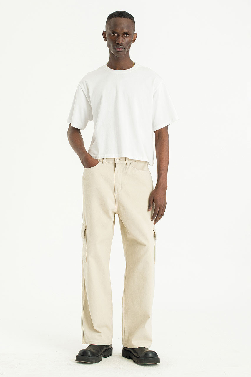 Menswear | Brushed Twill Cargo Pants, Beige