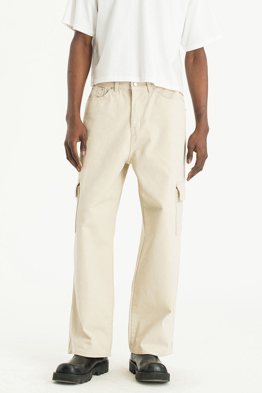 Menswear | Brushed Twill Cargo Pants, Beige