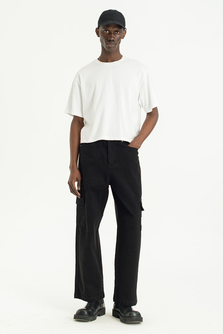 Menswear | Brushed Twill Cargo Pants, Black