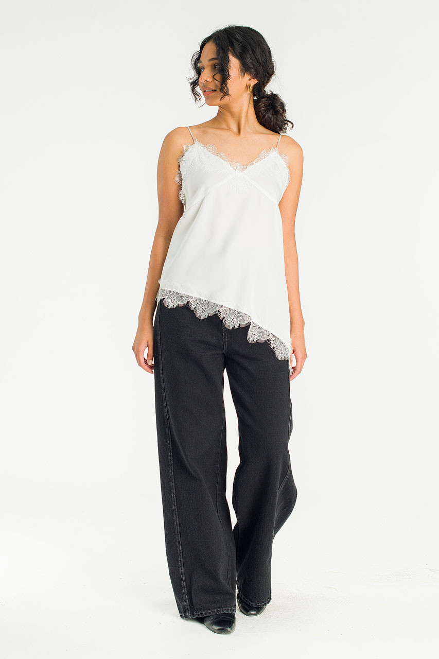 Lily Satin Top, Ivory