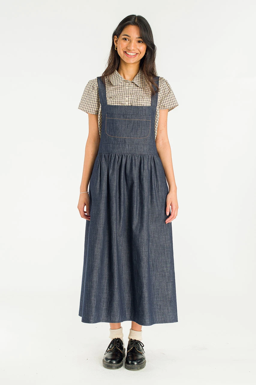Salt Denim Dungaree, Dark Blue