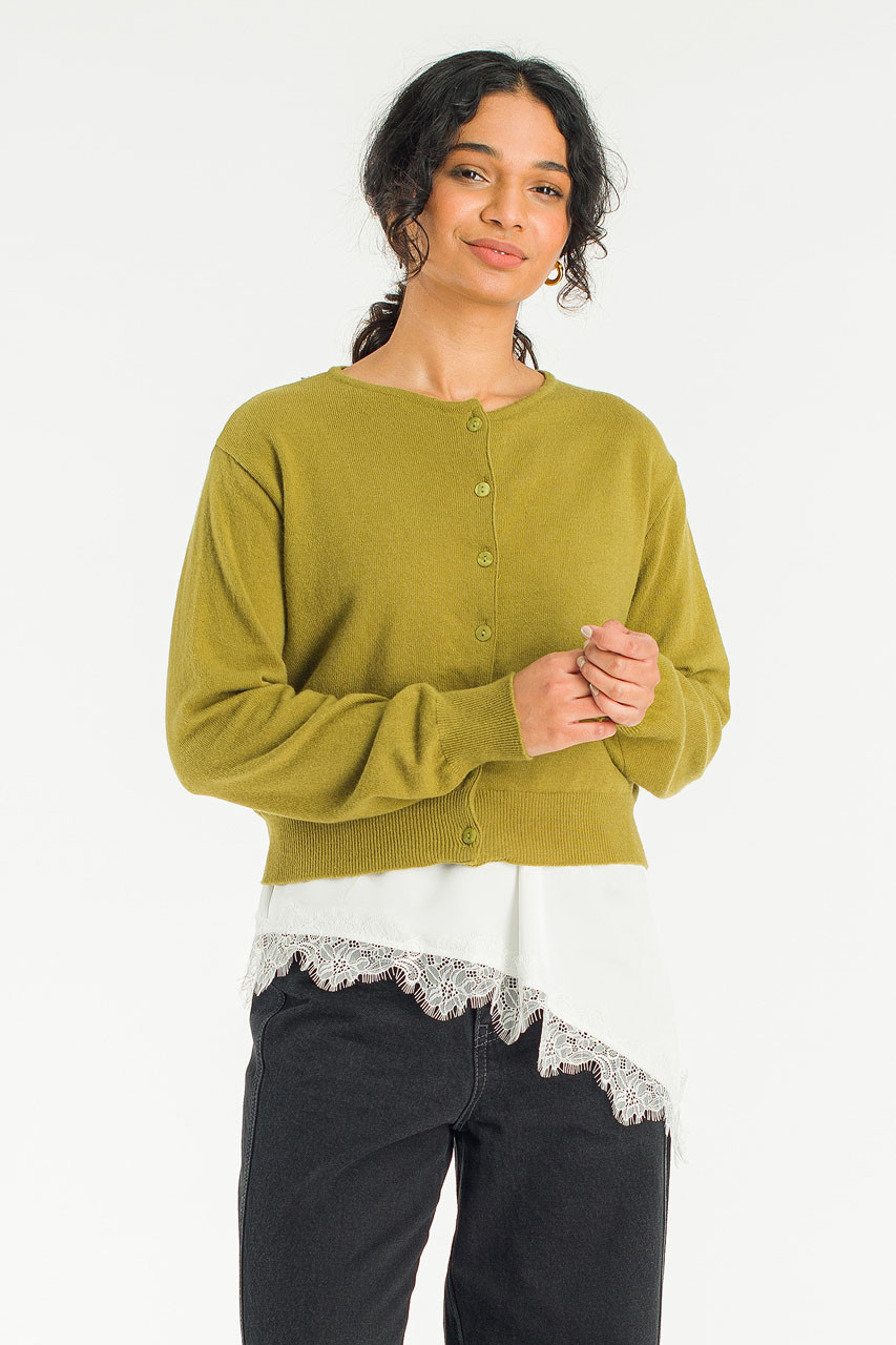Mare Knit Cardigan, Olive