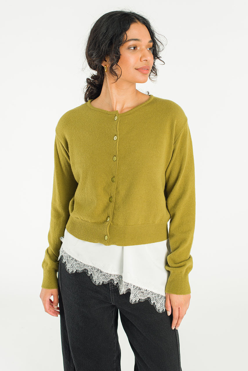 Mare Knit Cardigan, Olive