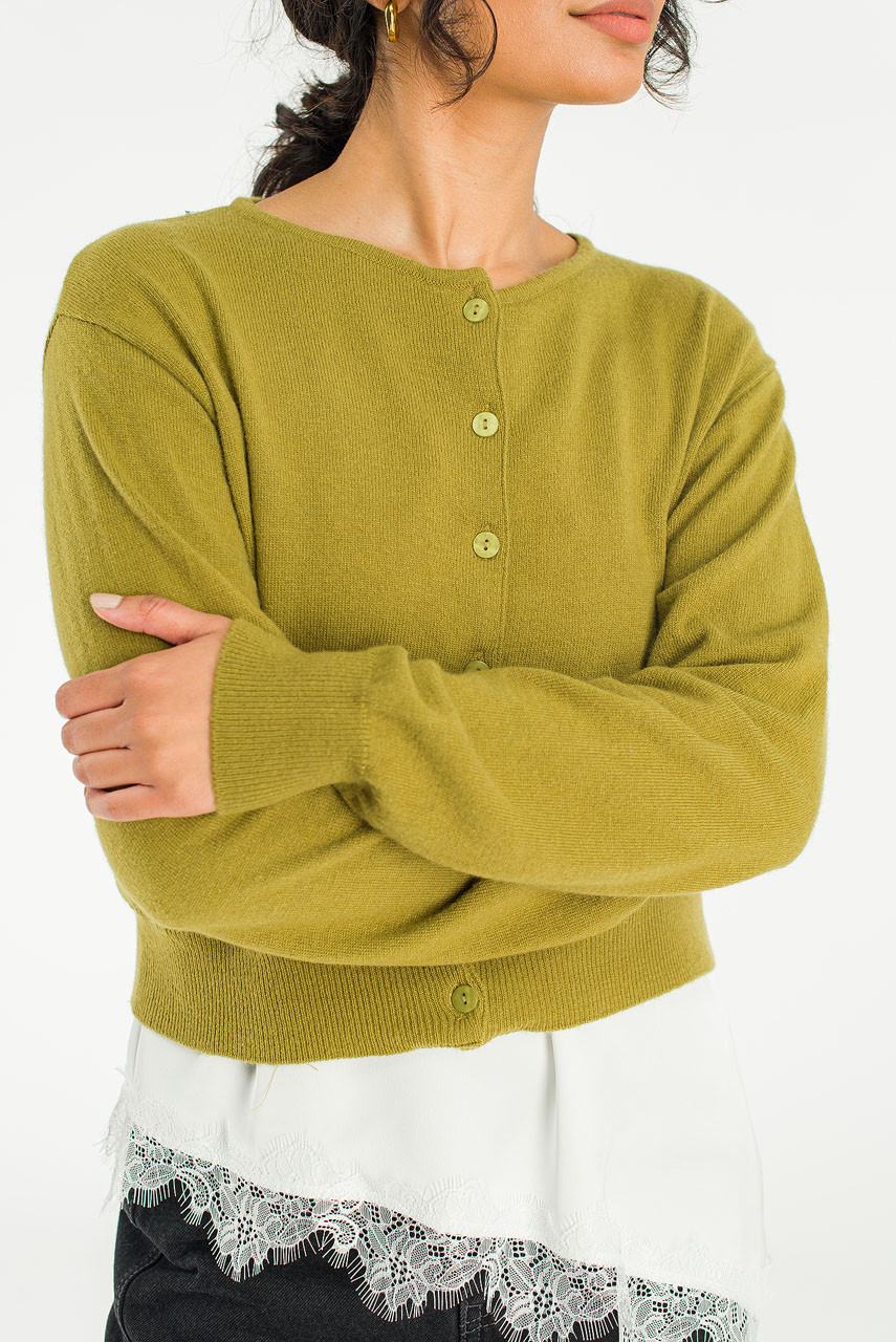 Mare Knit Cardigan, Olive