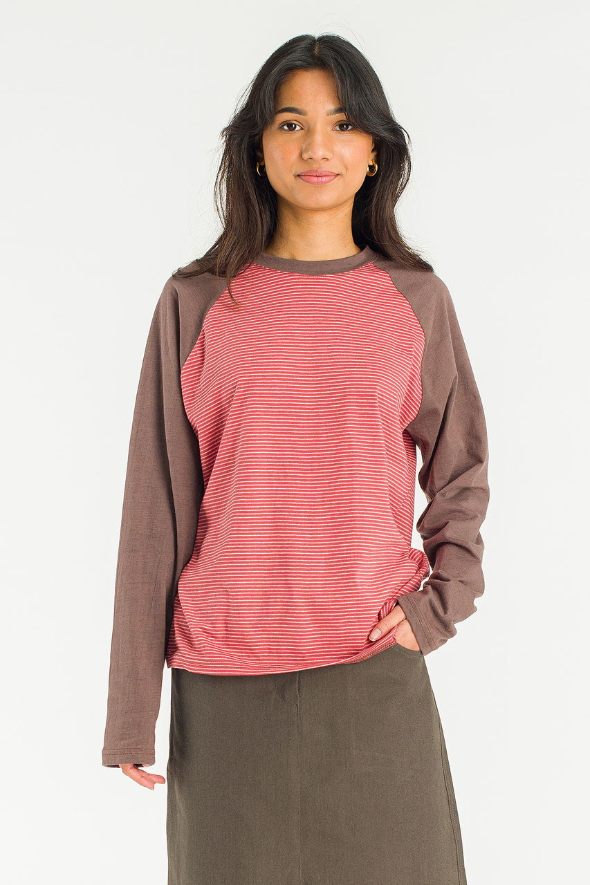 Combi Colour Raglan Tee, Brown