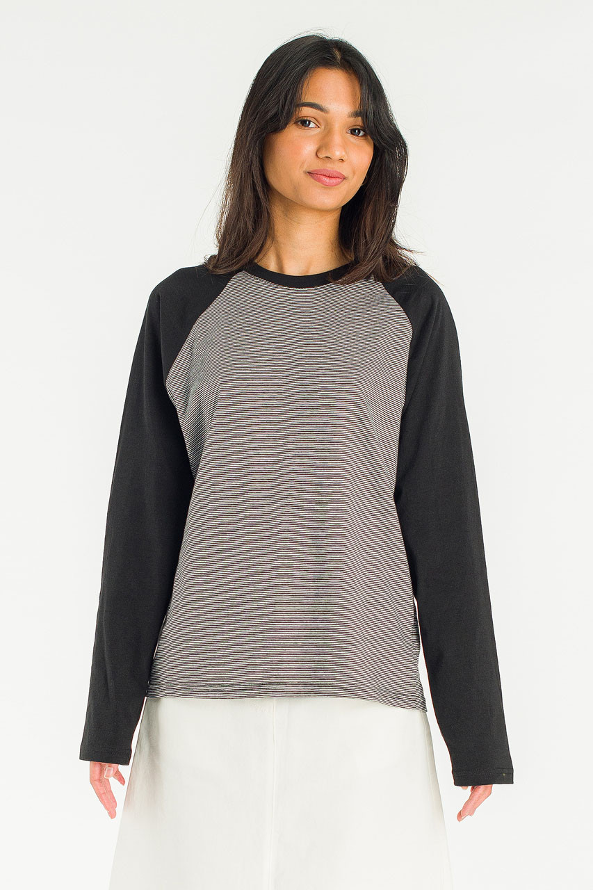 Combi Colour Raglan Tee, Black