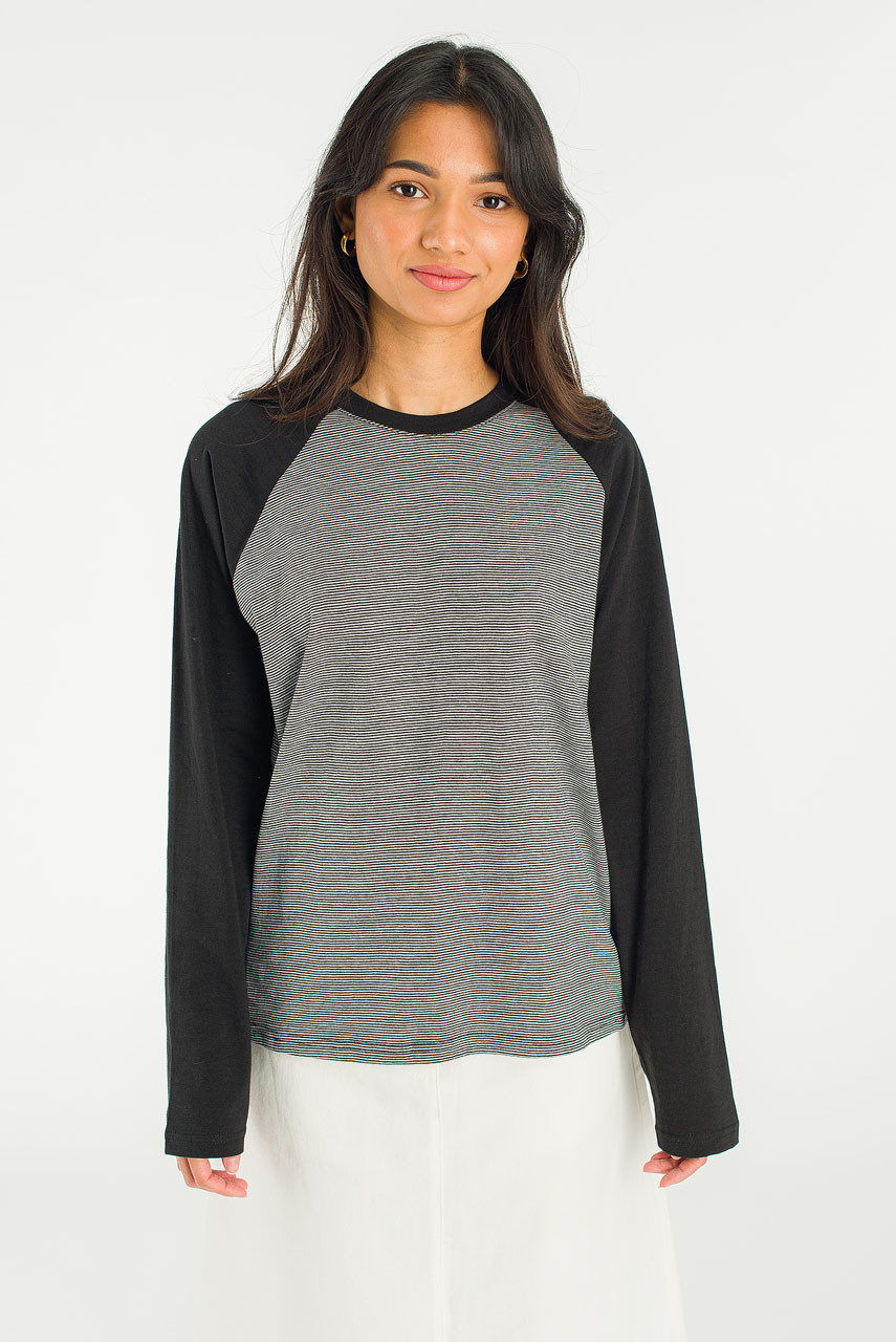 Combi Colour Raglan Tee, Black