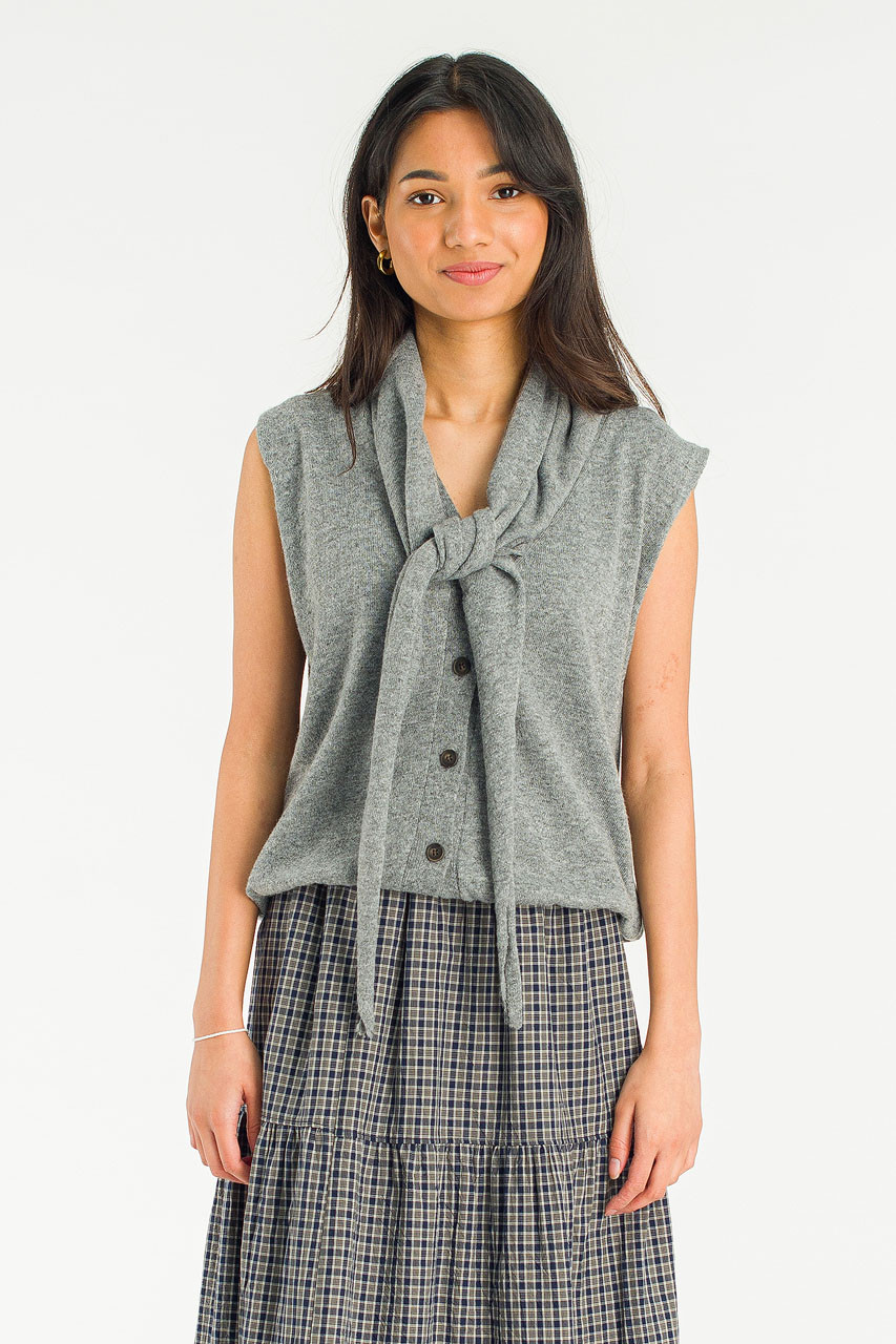 Shawl Set Vest, Grey