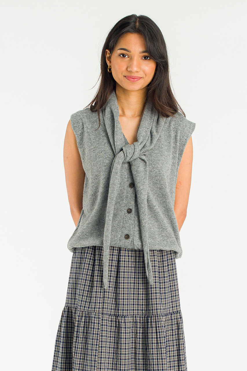 Shawl Set Vest, Grey