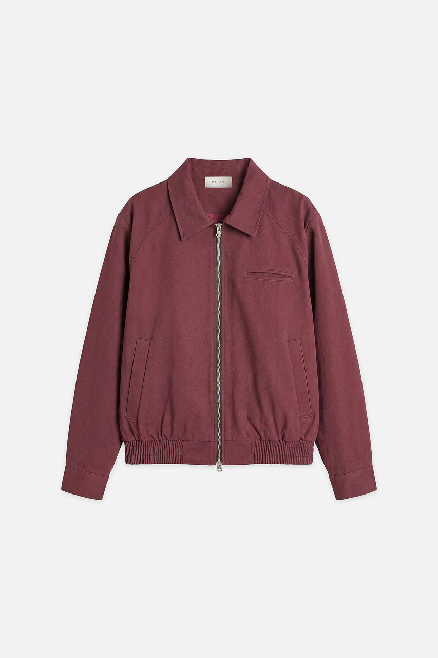 Menswear | Mini Bomber Jacket, Burgundy