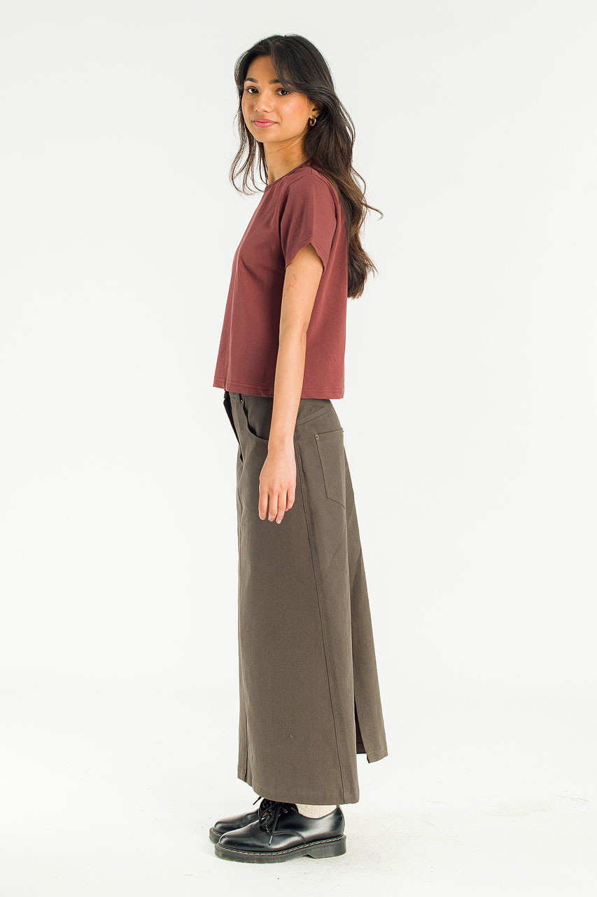 Roma Twill Skirt, Charcoal