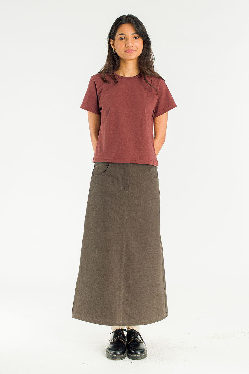 Roma Twill Skirt, Charcoal