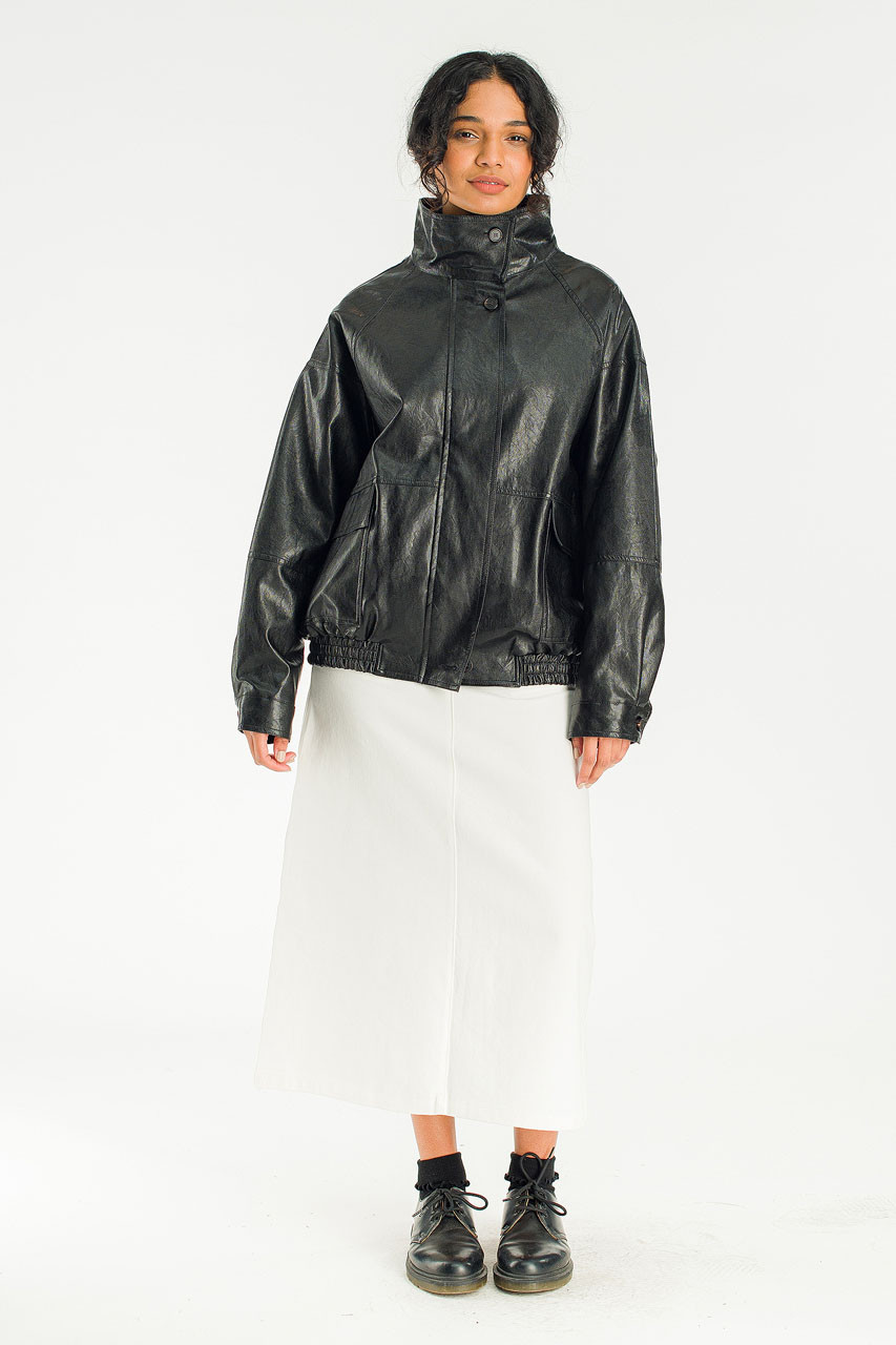 Eileen Faux Leather Jacket, Black