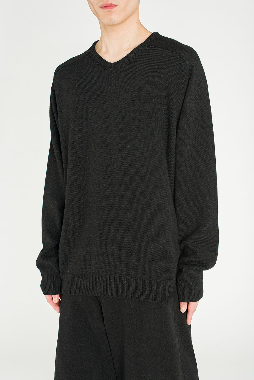 Menswear | Fine V Knit, Black
