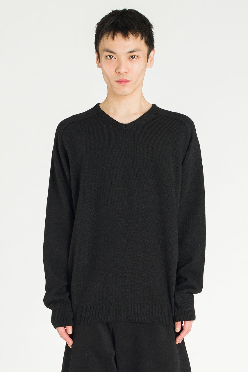 Menswear | Fine V Knit, Black