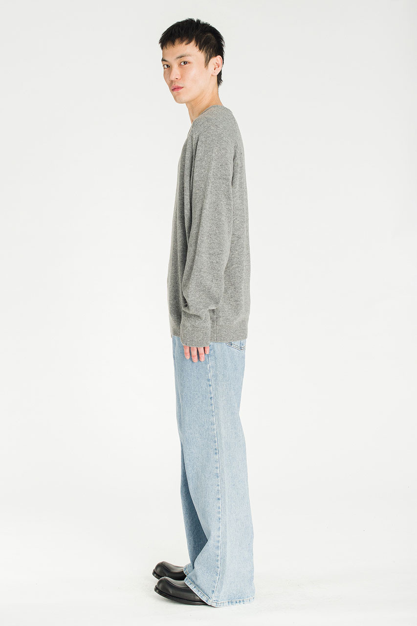 Menswear | Fine V Knit, Melange Grey