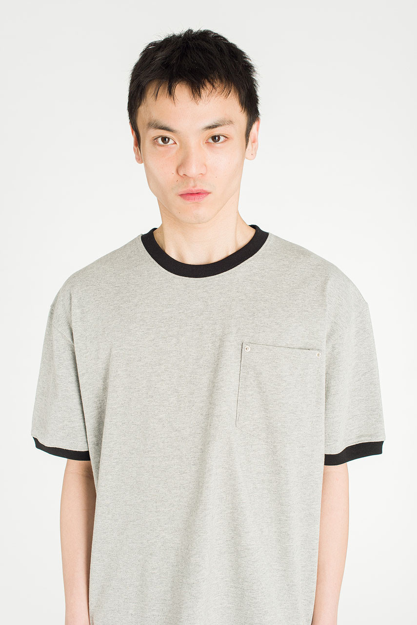 Menswear | Cropped Ringer Tee, Grey