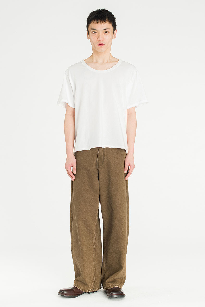 Menswear | U-Neck Crop Tee, White