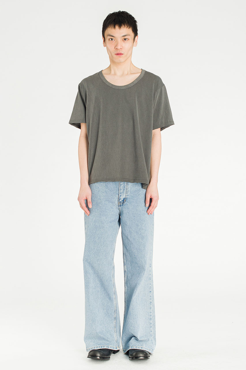 Menswear | U-Neck Crop Tee, Charcoal