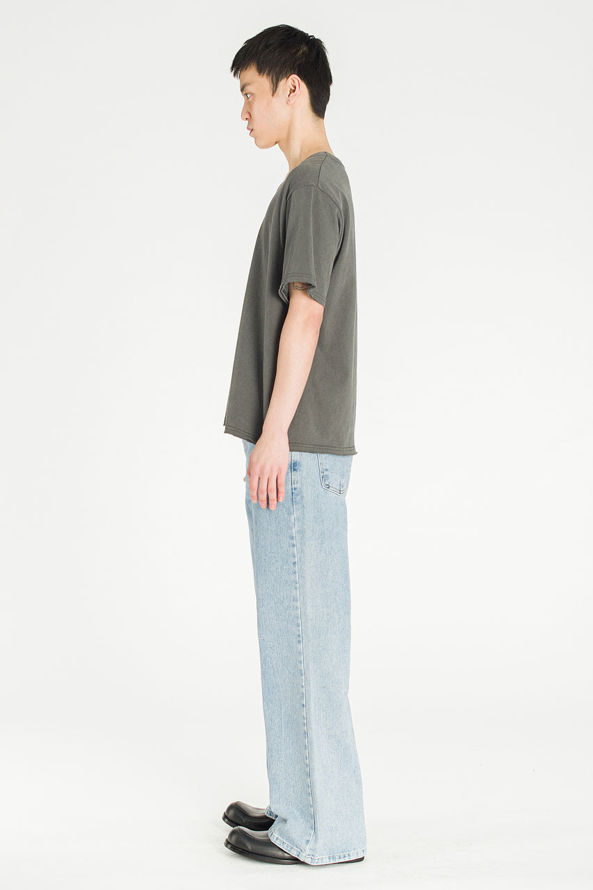 Menswear | U-Neck Crop Tee, Charcoal