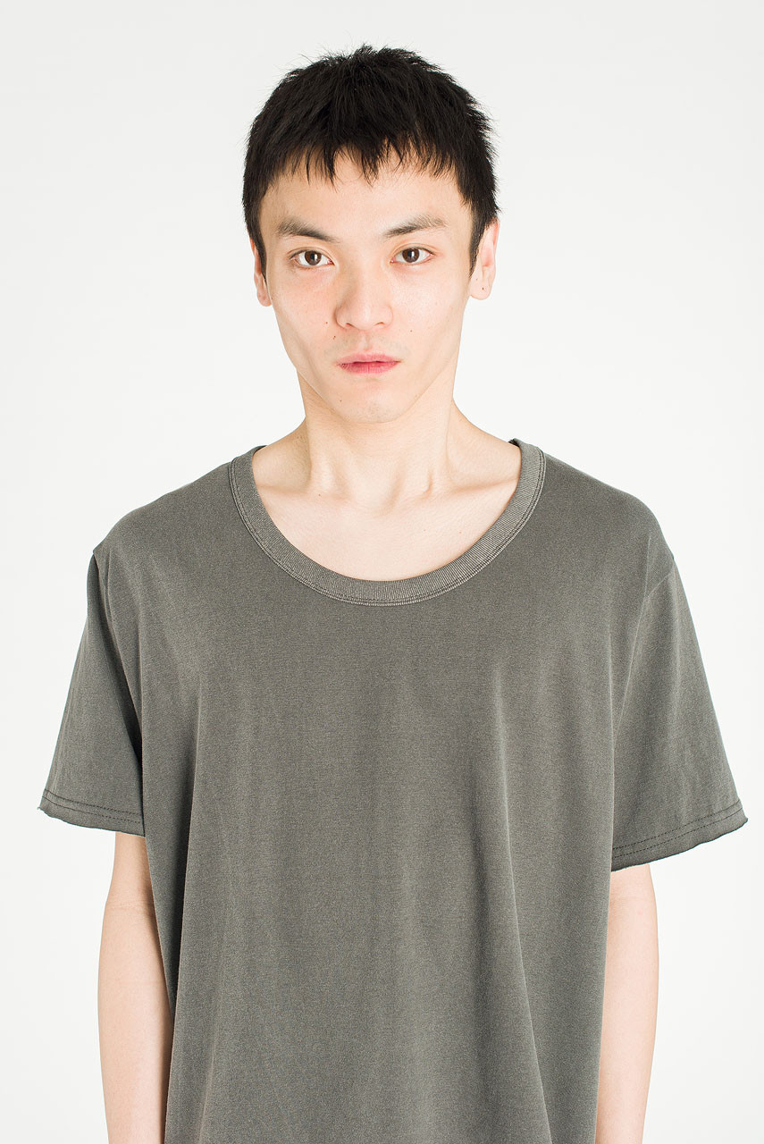 Menswear | U-Neck Crop Tee, Charcoal