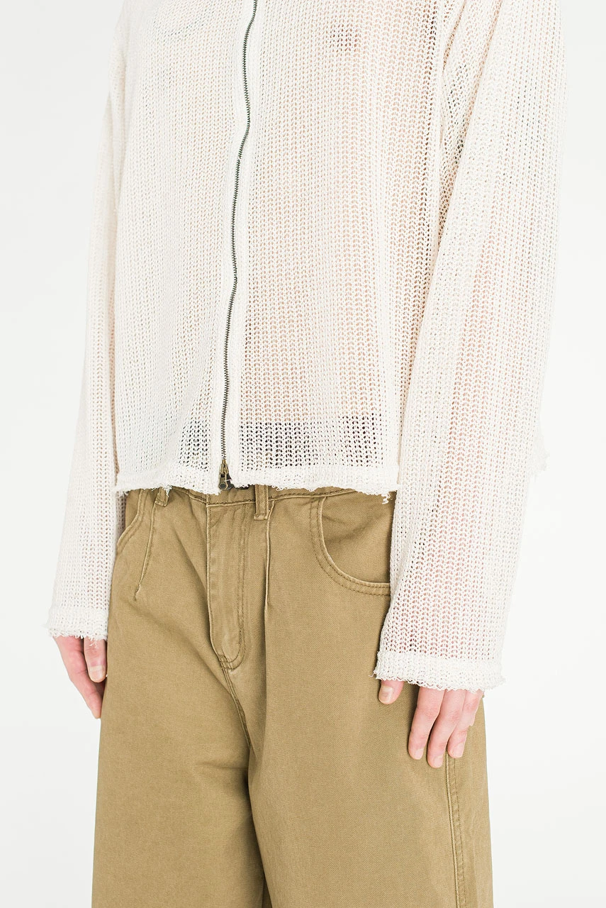 Menswear | Net Zip-Thru, Ivory