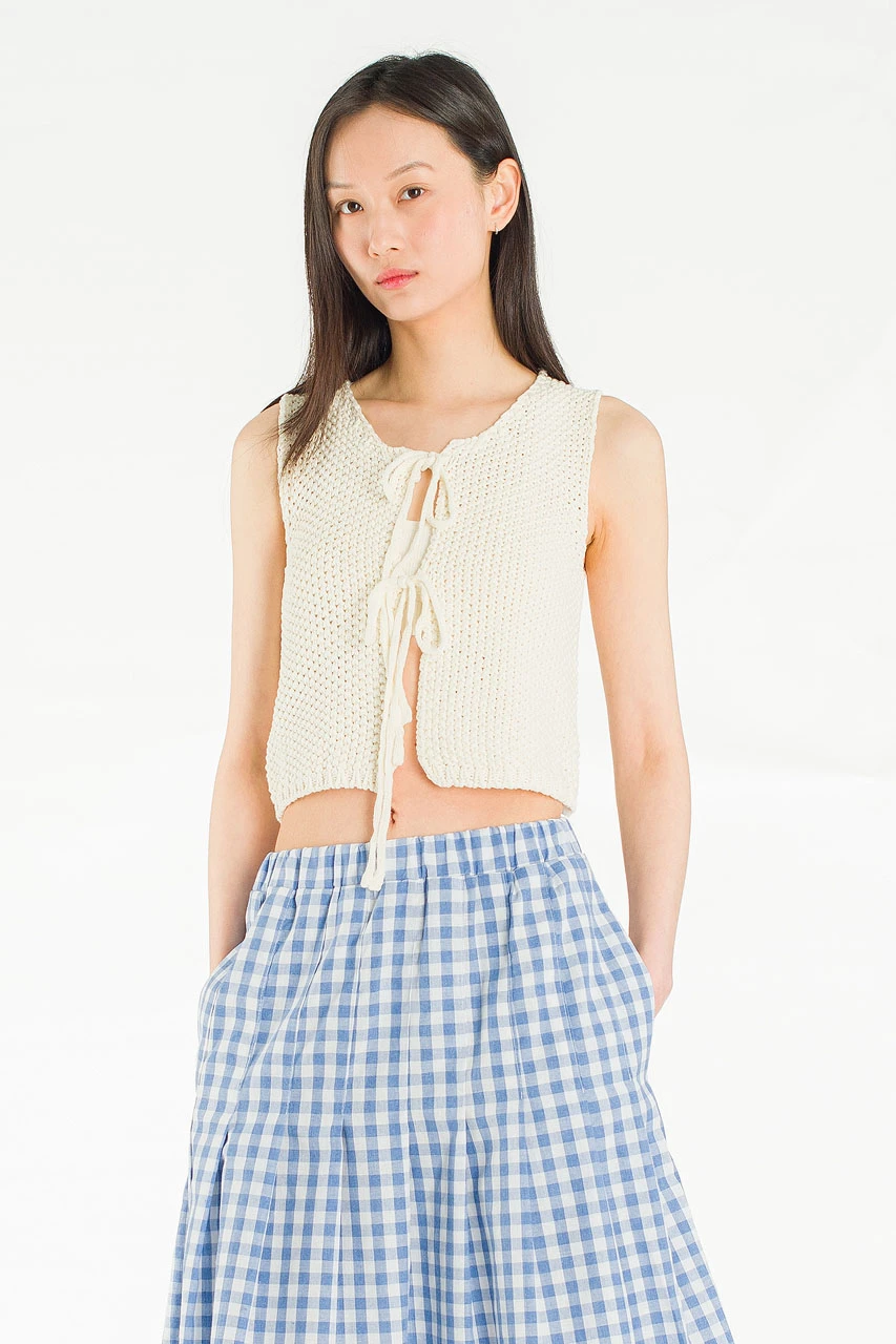 May Knitted Vest, Ivory