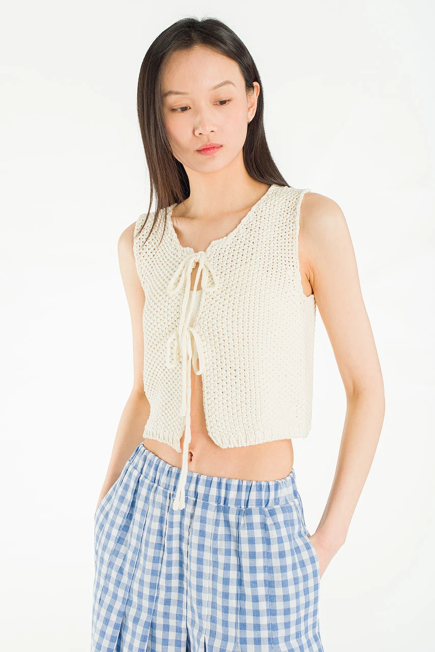May Knitted Vest, Ivory