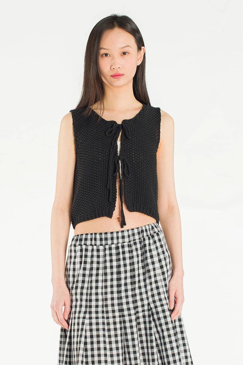 May Knitted Vest, Black
