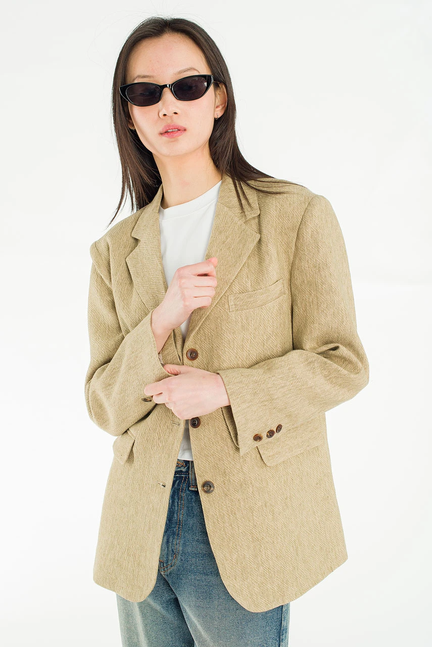 Salt Linen Jacket, Beige