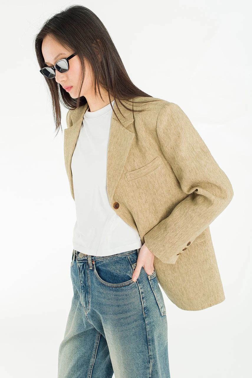 Salt Linen Jacket, Beige