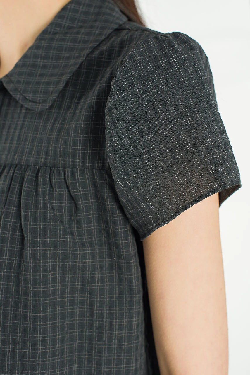 Loam Pop Blouse, Charcoal