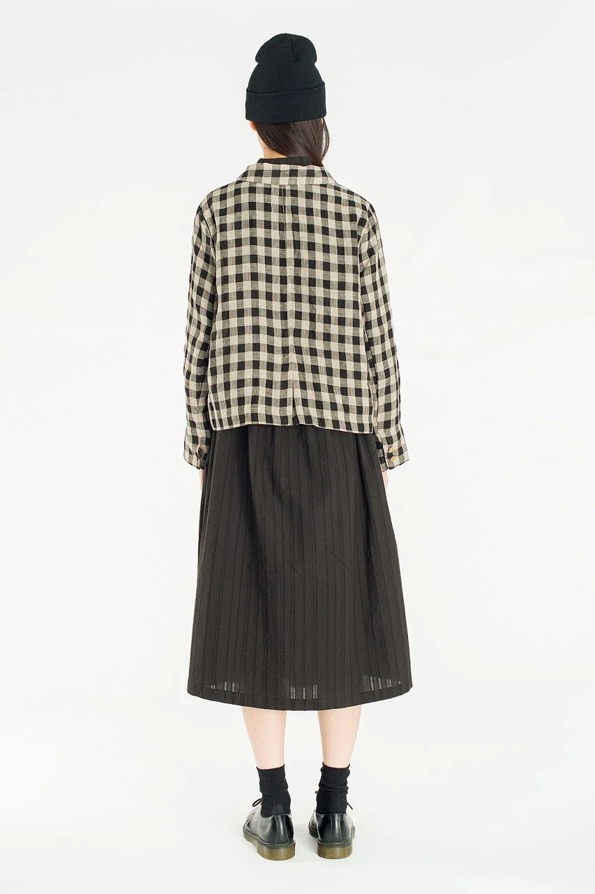 Emile Gingham Check Jacket, Black