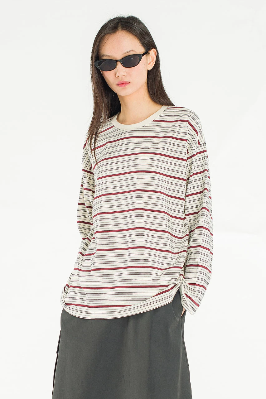 Blooming Double Stripe Tee, Ivory