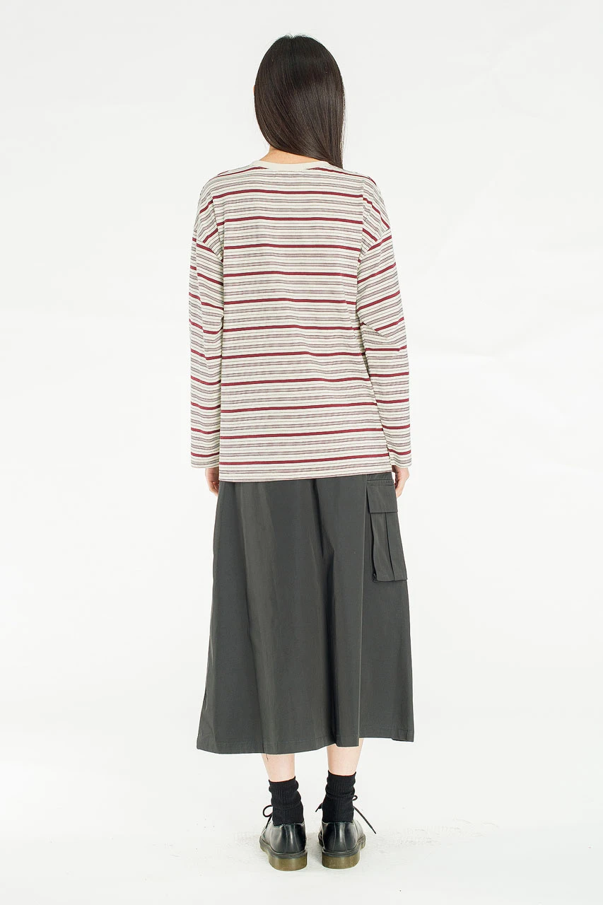 Blooming Double Stripe Tee, Ivory