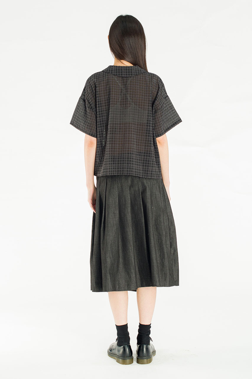 Glam Check Blouse, Black